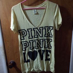 Victoria's Secret Pink Yellow Tee